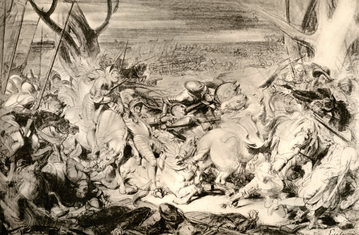 A Batalha de Dreux, 1913 de Ferdinand Victor Eugene Delacroix