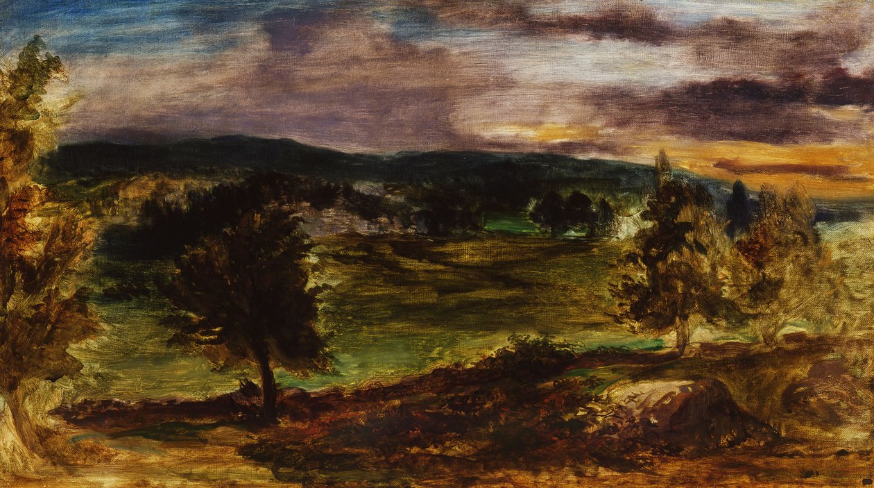 Paisagem em Champrosay de Ferdinand Victor Eugene Delacroix