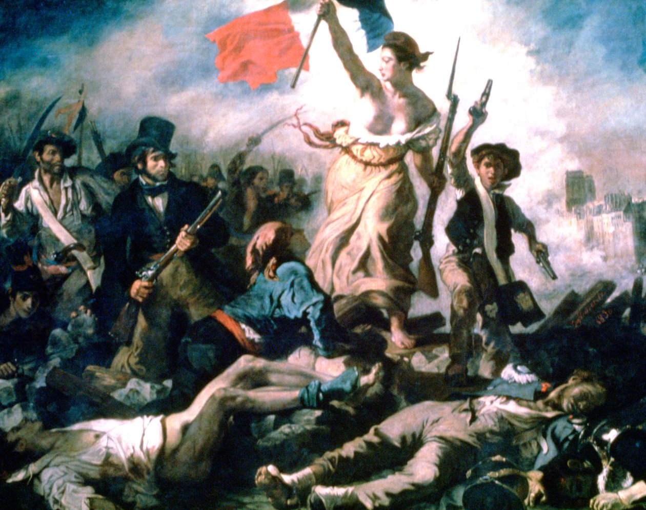 Liberdade liderando o povo, 1830 de Ferdinand Victor Eugene Delacroix