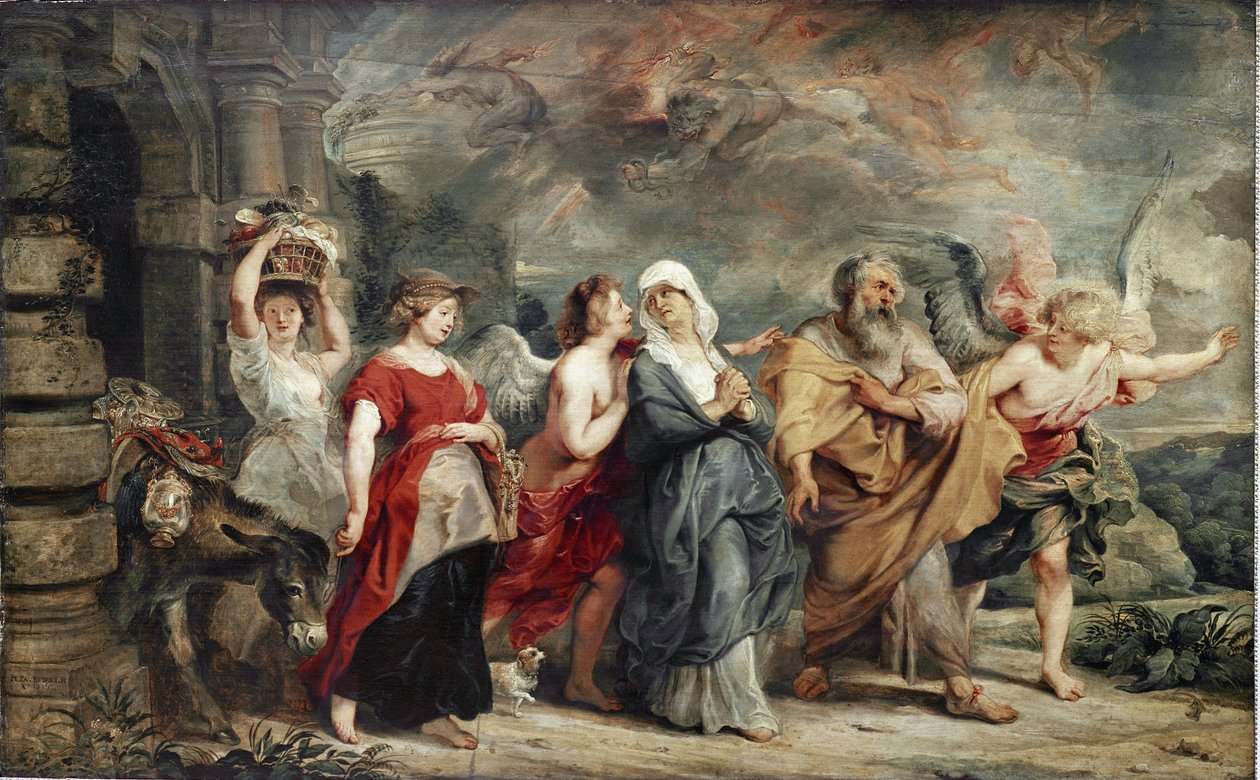 Fuga de Loth (óleo sobre tela, cerca de 1841) de Ferdinand Victor Eugene Delacroix