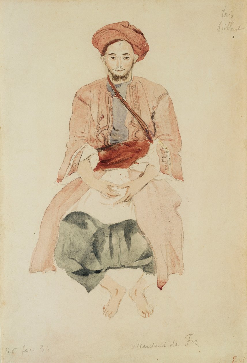 Comerciante de Fez, c.1832 de Ferdinand Victor Eugene Delacroix