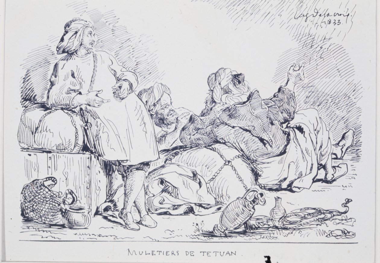 Mula-motoristas de Tetuán, 1833 de Ferdinand Victor Eugene Delacroix