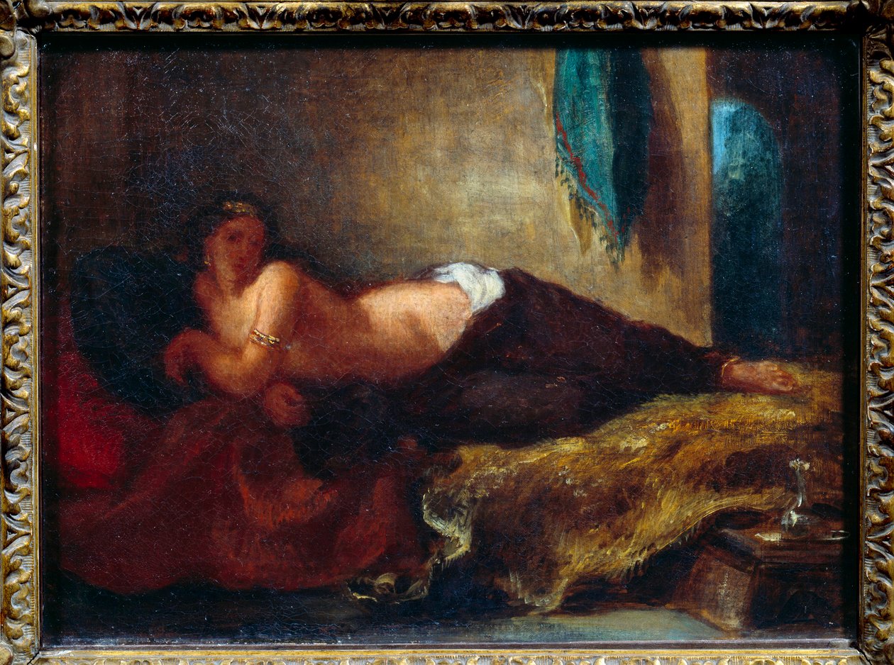 Odalisco. Pintura de Eugene Delacroix (1798-1863) de Ferdinand Victor Eugene Delacroix