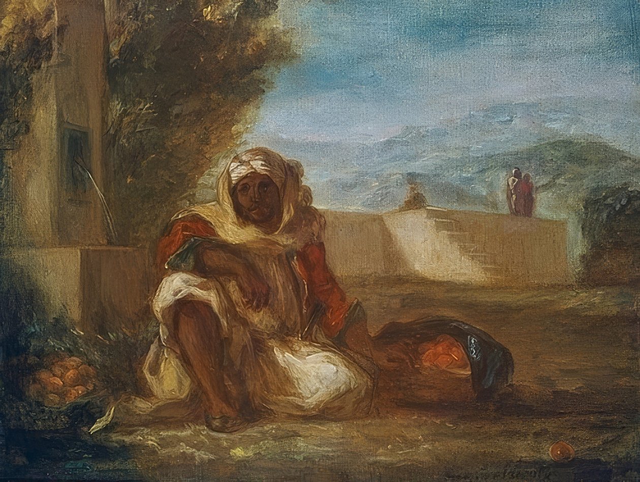 Vendedor de laranja em Marrocos. Por volta de 1835 de Ferdinand Victor Eugene Delacroix