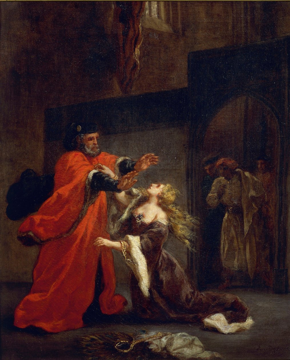 Otelo, Ato I, Cena 3: Desdêmona aos pés de seu pai, 1852 de Ferdinand Victor Eugene Delacroix