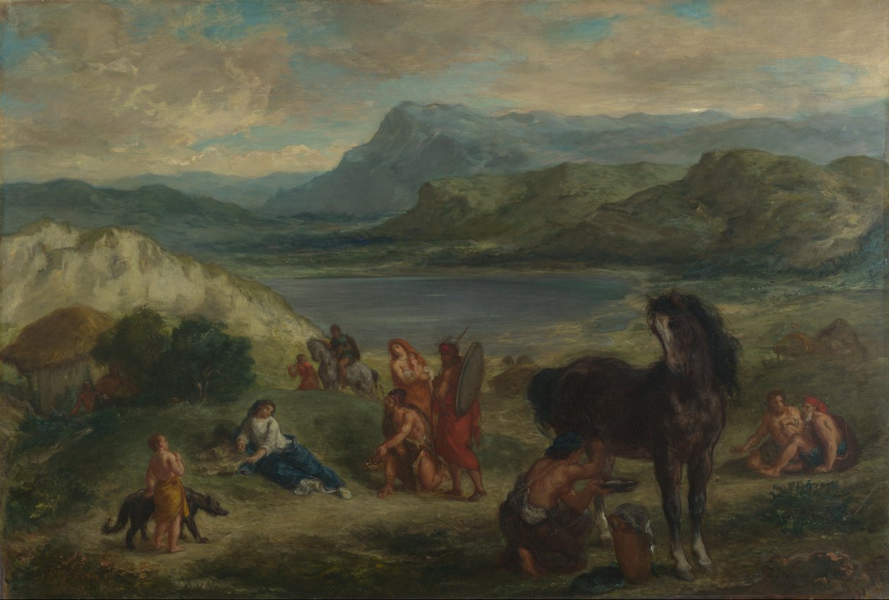Ovídio entre os citas de Ferdinand Victor Eugene Delacroix