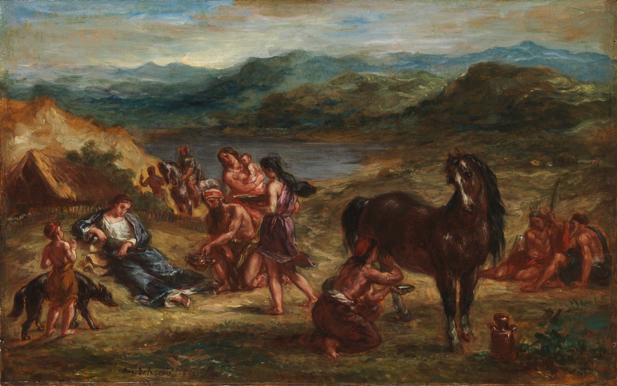 Ovídio entre os citas de Ferdinand Victor Eugene Delacroix