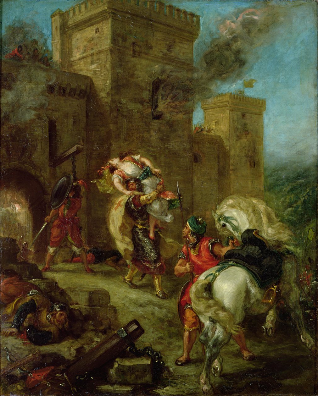 Rebecca Sequestrada pelo Templário, Sir Brian de Bois-Guilbert de Ferdinand Victor Eugene Delacroix
