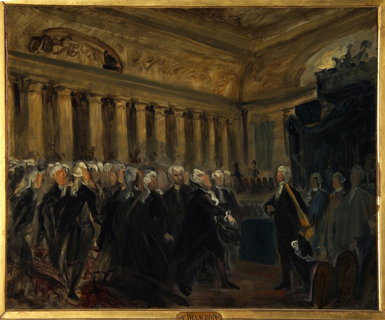 Revolução Francesa, Assembleia Constituinte de 1789: Honore Gabriel (Honore-Gabriel) Riqueti, comte de Mirabeau (1749-1791) perante monsieur de Henri Evrard (Henri-Evrard), marquês de Dreux Breze (Dreux-Breze) (1762-1829) (na assembleia de Deputes, de Ferdinand Victor Eugene Delacroix