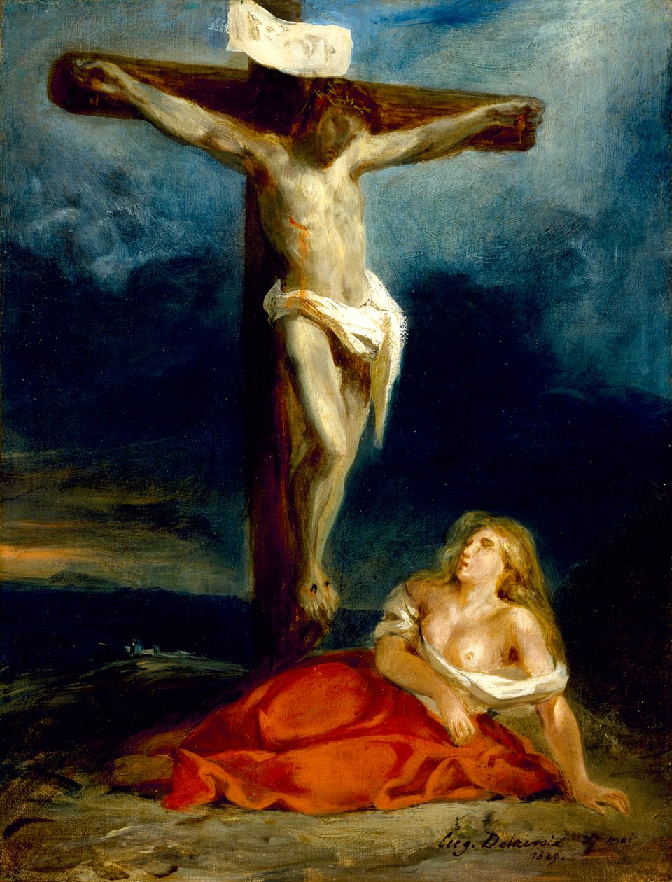 Santa Maria Madalena no pé da cruz, 1829 de Ferdinand Victor Eugene Delacroix