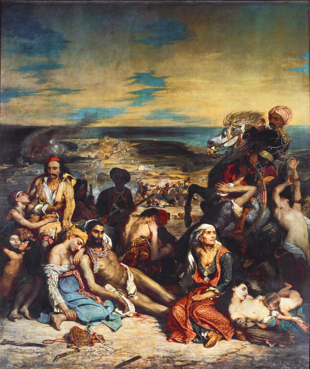 Cenas do Massacre de Quios de Ferdinand Victor Eugene Delacroix