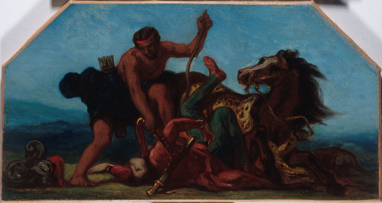 Esboço para o Salon de la Paix na Câmara Municipal de Paris: Hércules vence Hipólita, rainha das Amazonas, entre 1849 e 1852 (óleo sobre tela) de Ferdinand Victor Eugene Delacroix