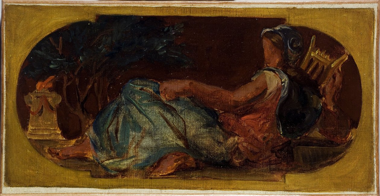 Esboço para o Salon de la Paix na Câmara Municipal de Paris: Minerve, entre 1849 e 1852 (óleo sobre tela) de Ferdinand Victor Eugene Delacroix
