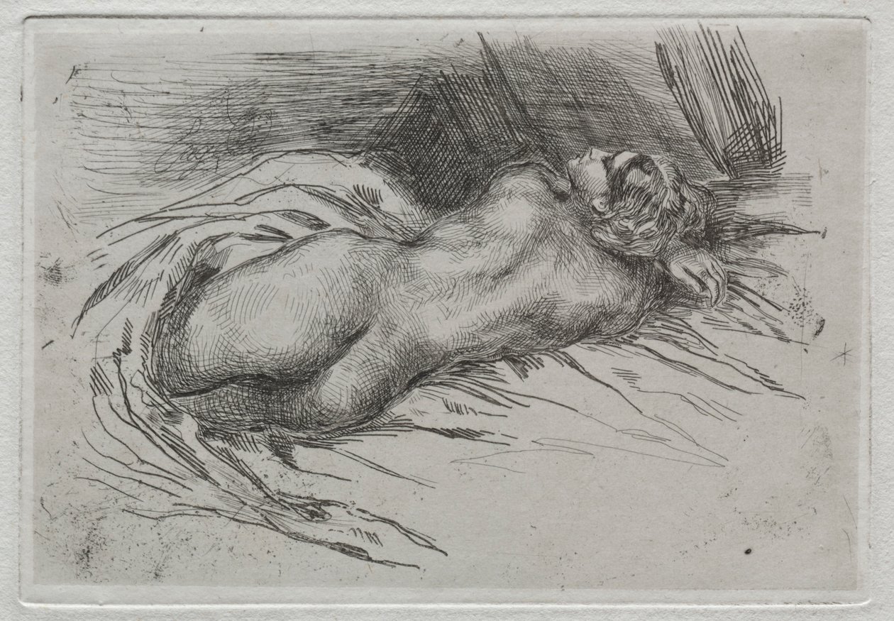 Estudo de uma mulher vista de trás, 1833. de Ferdinand Victor Eugene Delacroix