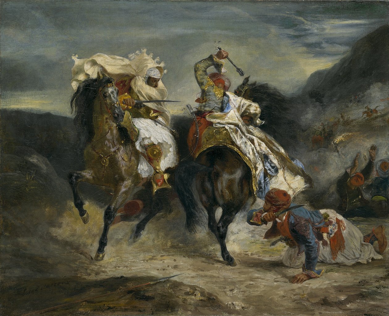 O Combate de Giaour e Hassan, 1826 de Ferdinand Victor Eugene Delacroix