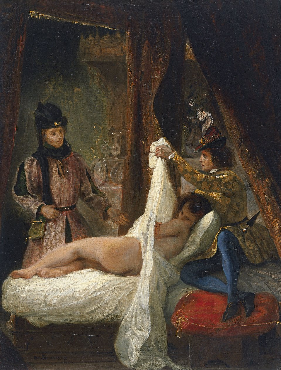 O duque de Orléans mostrando seu amante, c. 1826 de Ferdinand Victor Eugene Delacroix