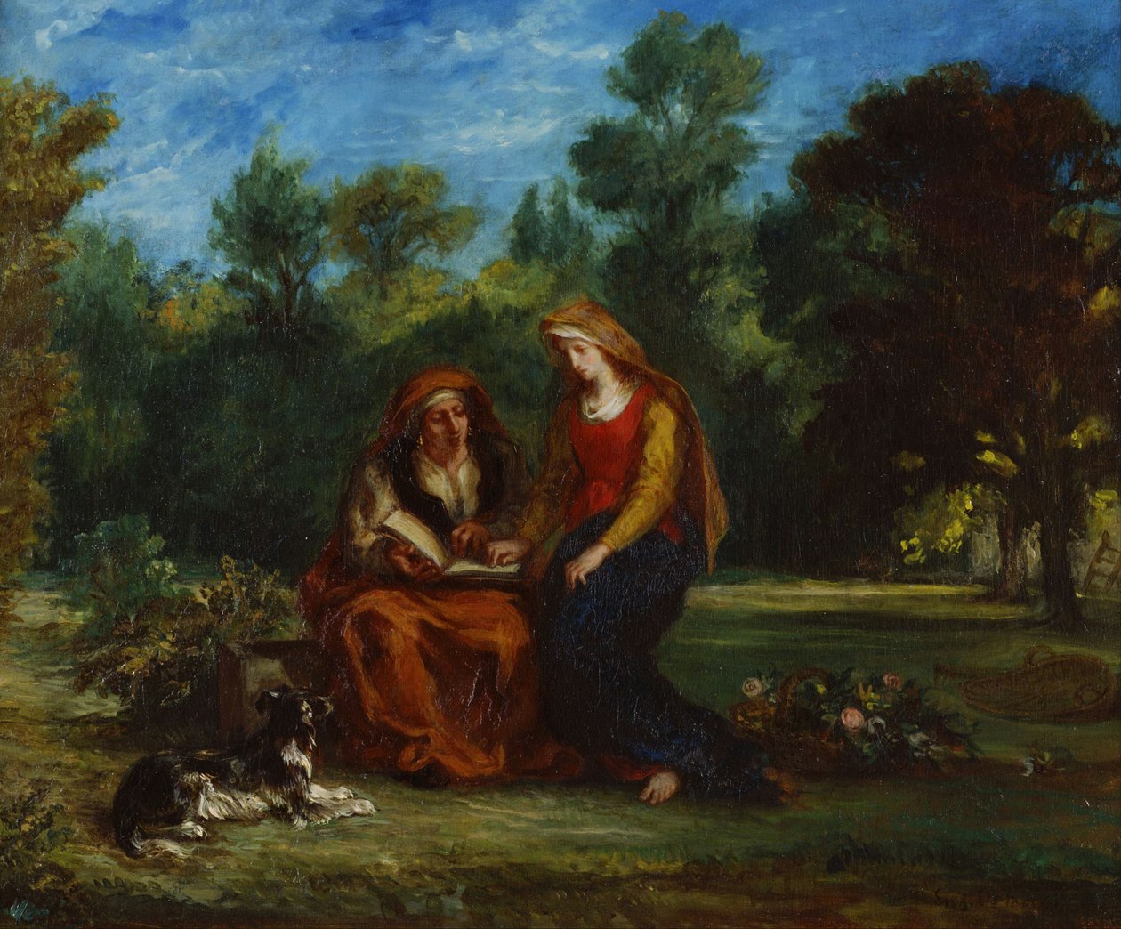 A educação da Virgem, 1852 de Ferdinand Victor Eugene Delacroix