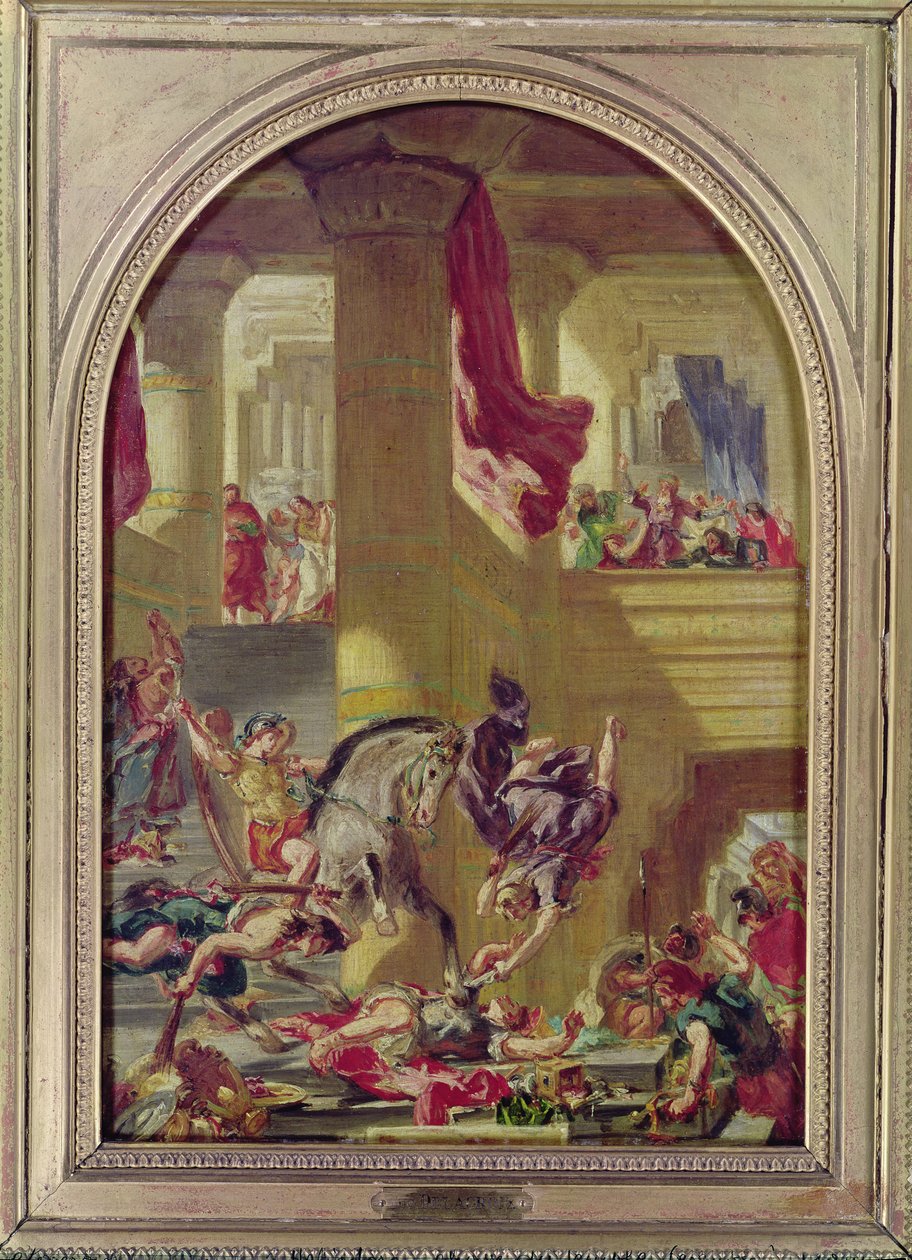 A Expulsão de Heliodoro do Templo, c.1857 de Ferdinand Victor Eugene Delacroix