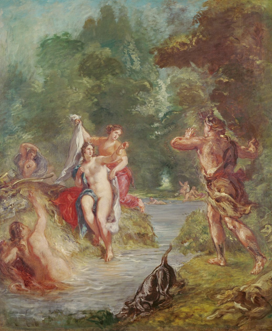 As quatro estações, verão: Diana e Actaeon, 1862 de Ferdinand Victor Eugene Delacroix