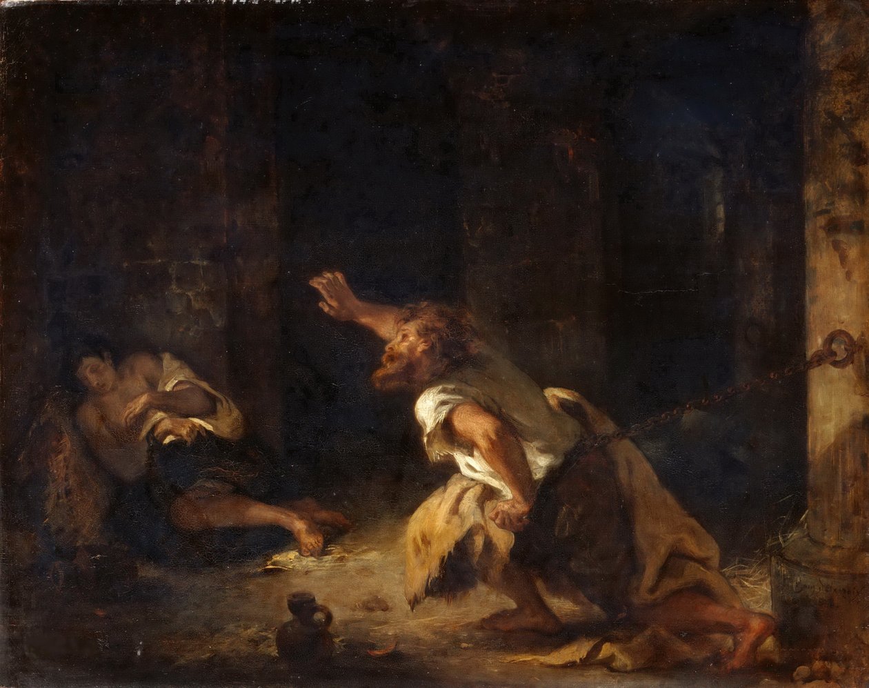 O Prisioneiro de Chillon de Ferdinand Victor Eugene Delacroix