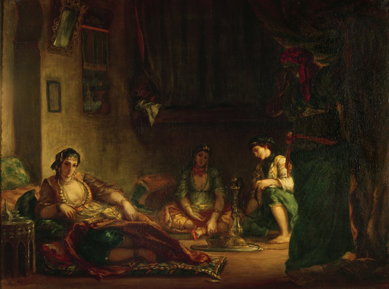 As mulheres de Argel em seu Harém, 1847-49 de Ferdinand Victor Eugene Delacroix