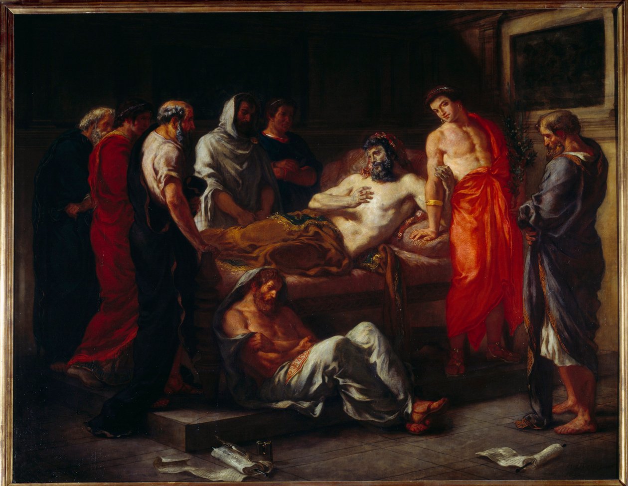 A morte de Marc Aurele (121-180). Pintura de Eugene Delacroix (1798-1863) de Ferdinand Victor Eugene Delacroix