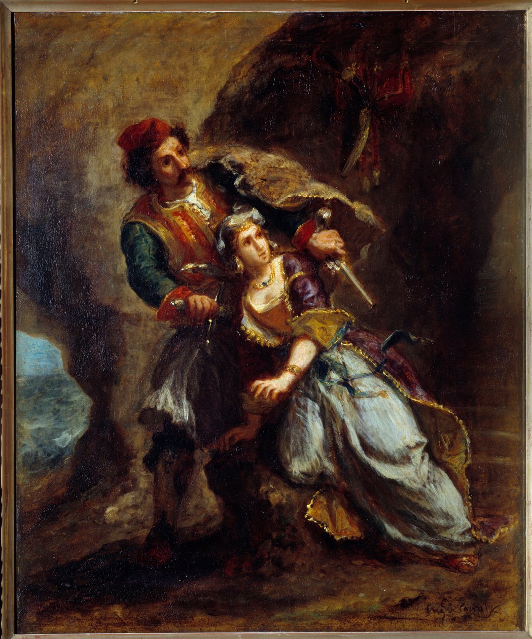 O noivado de Abydos. Pintura de Eugene Delacroix (1798-1863) de Ferdinand Victor Eugene Delacroix
