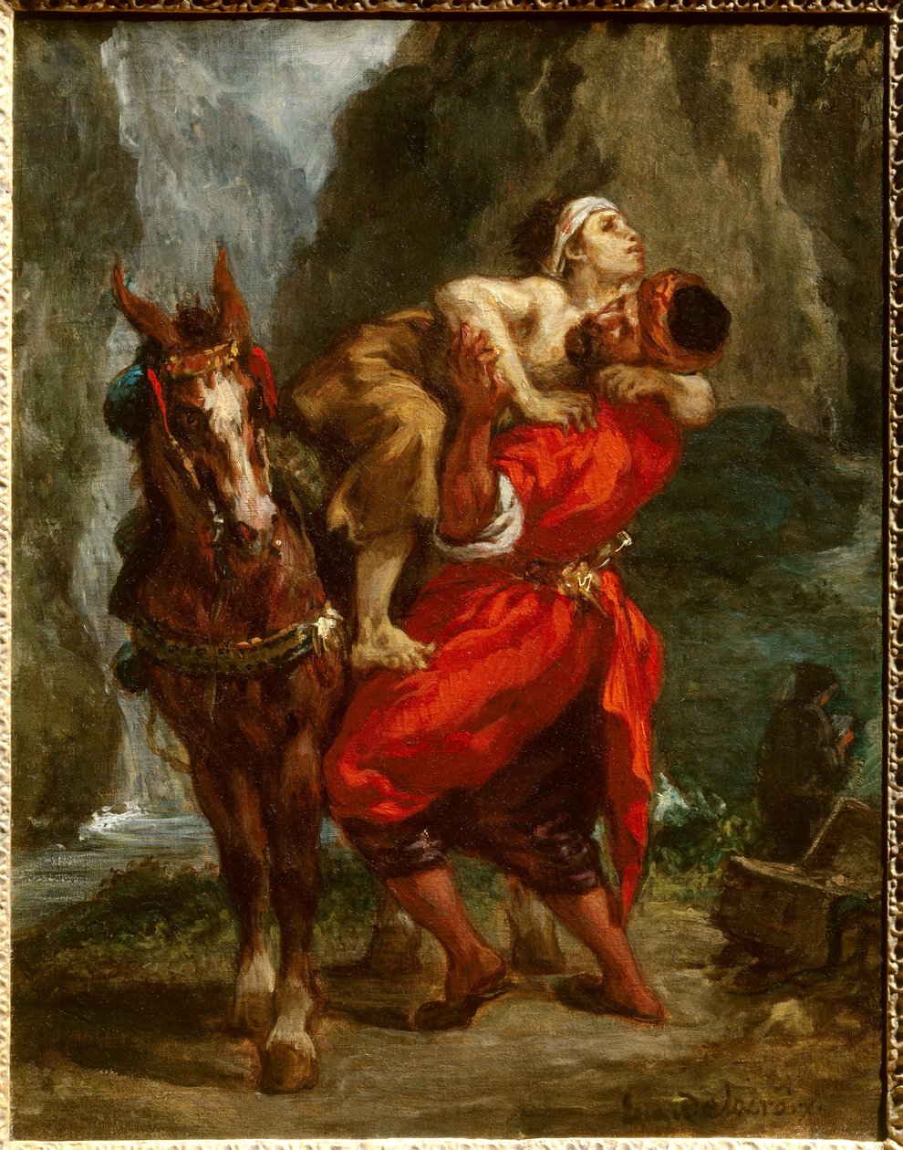 O bom samaritano. Pintura de Eugene Delacroix (1798-1863) de Ferdinand Victor Eugene Delacroix
