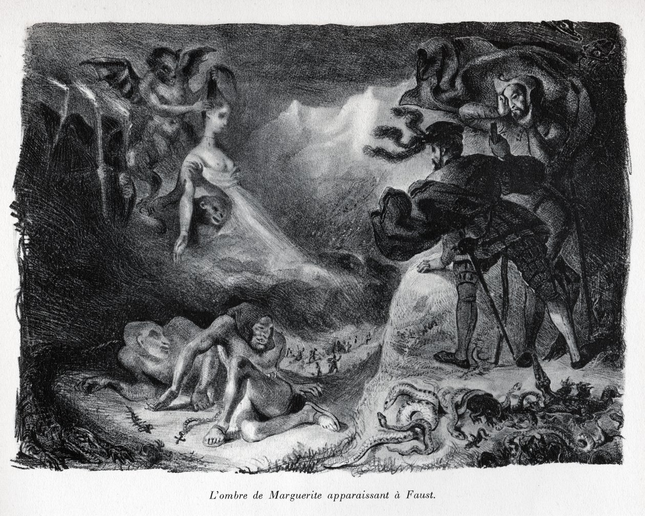 A sombra de Gretschen aparece em Fausto de Ferdinand Victor Eugene Delacroix