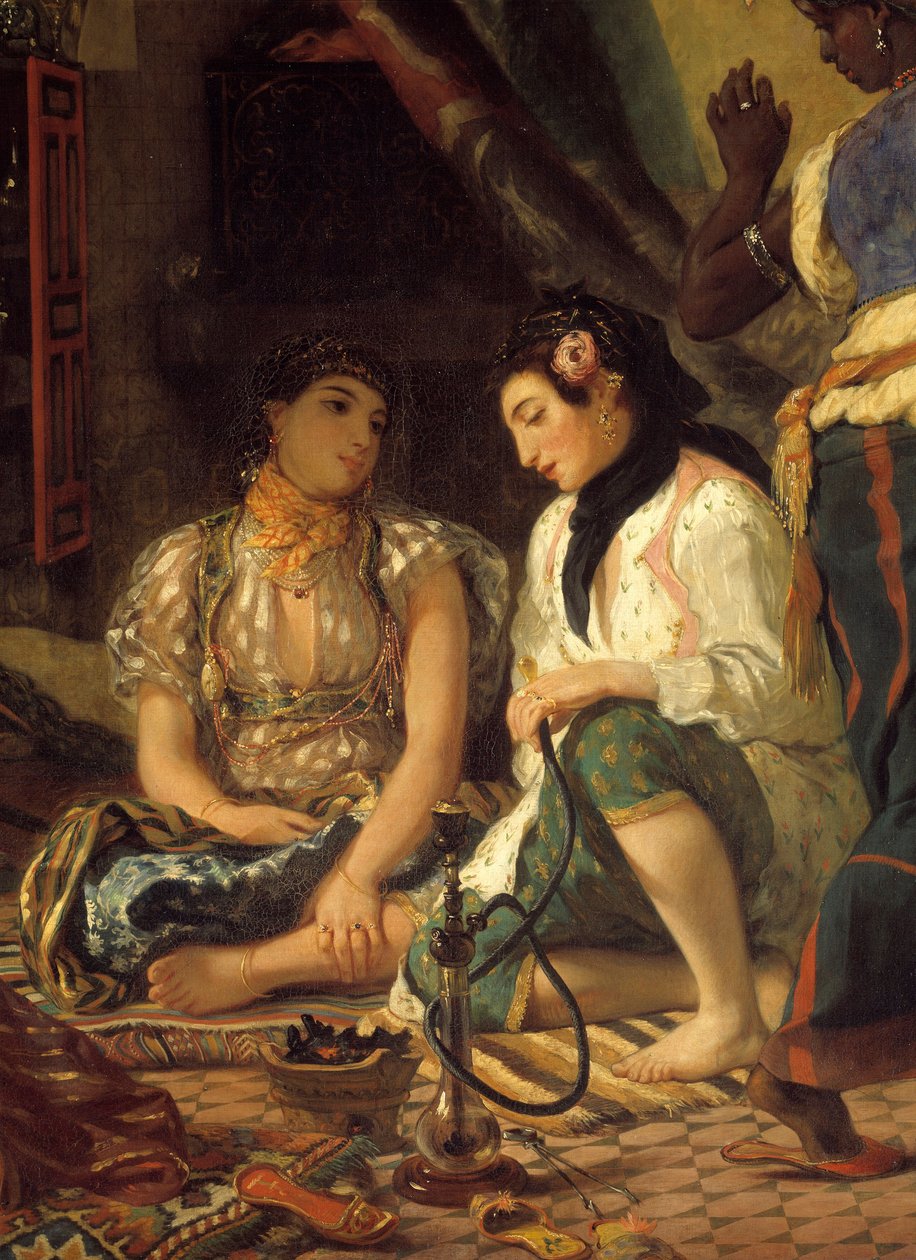 As mulheres de Argel em seu apartamento Detail. Pintura por Eugene Delacroix de Ferdinand Victor Eugene Delacroix