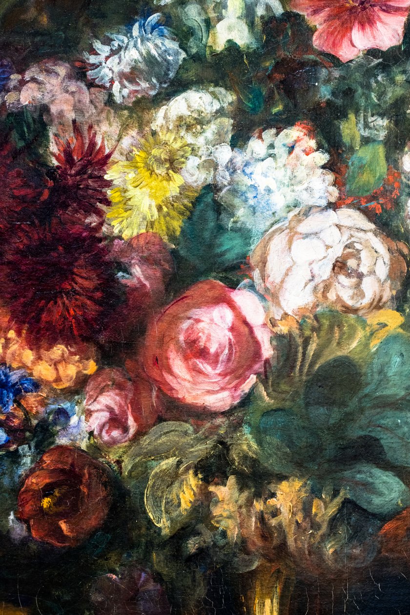 Vaso de flores sobre uma consola, pormenor de Ferdinand Victor Eugene Delacroix