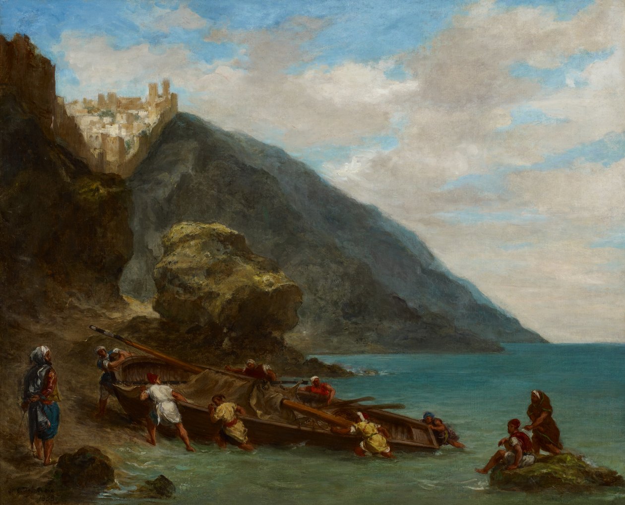 Vista de Tânger vista do litoral de Ferdinand Victor Eugene Delacroix