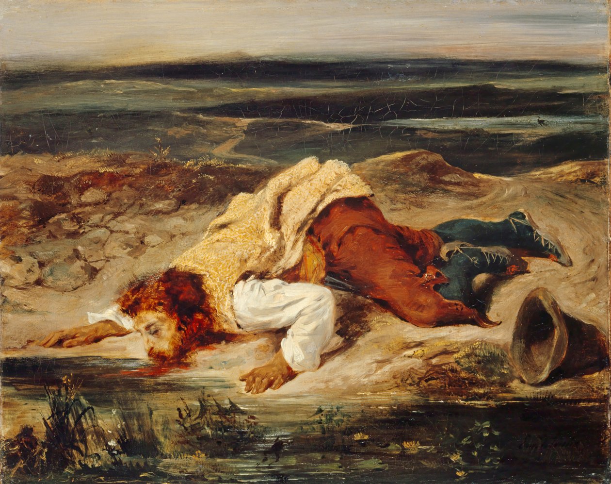 Brigandade Ferido (Pastor Romano), c.1825 de Ferdinand Victor Eugene Delacroix