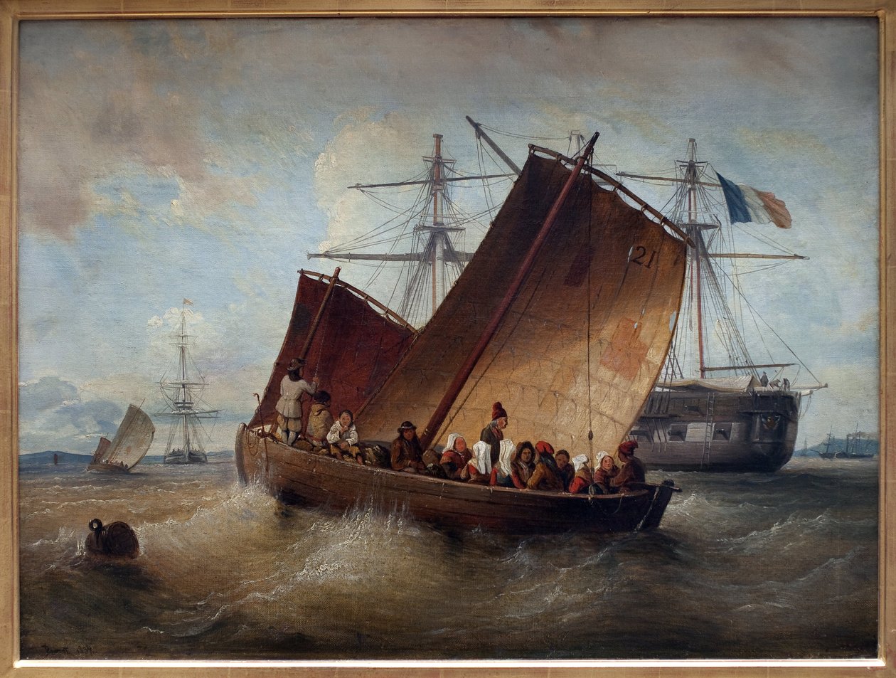 O barco de Plougastel. Pintura por Ferdinand Perrot (1808-1841). Óleo sobre tela. de Ferdinand Victor Perrot
