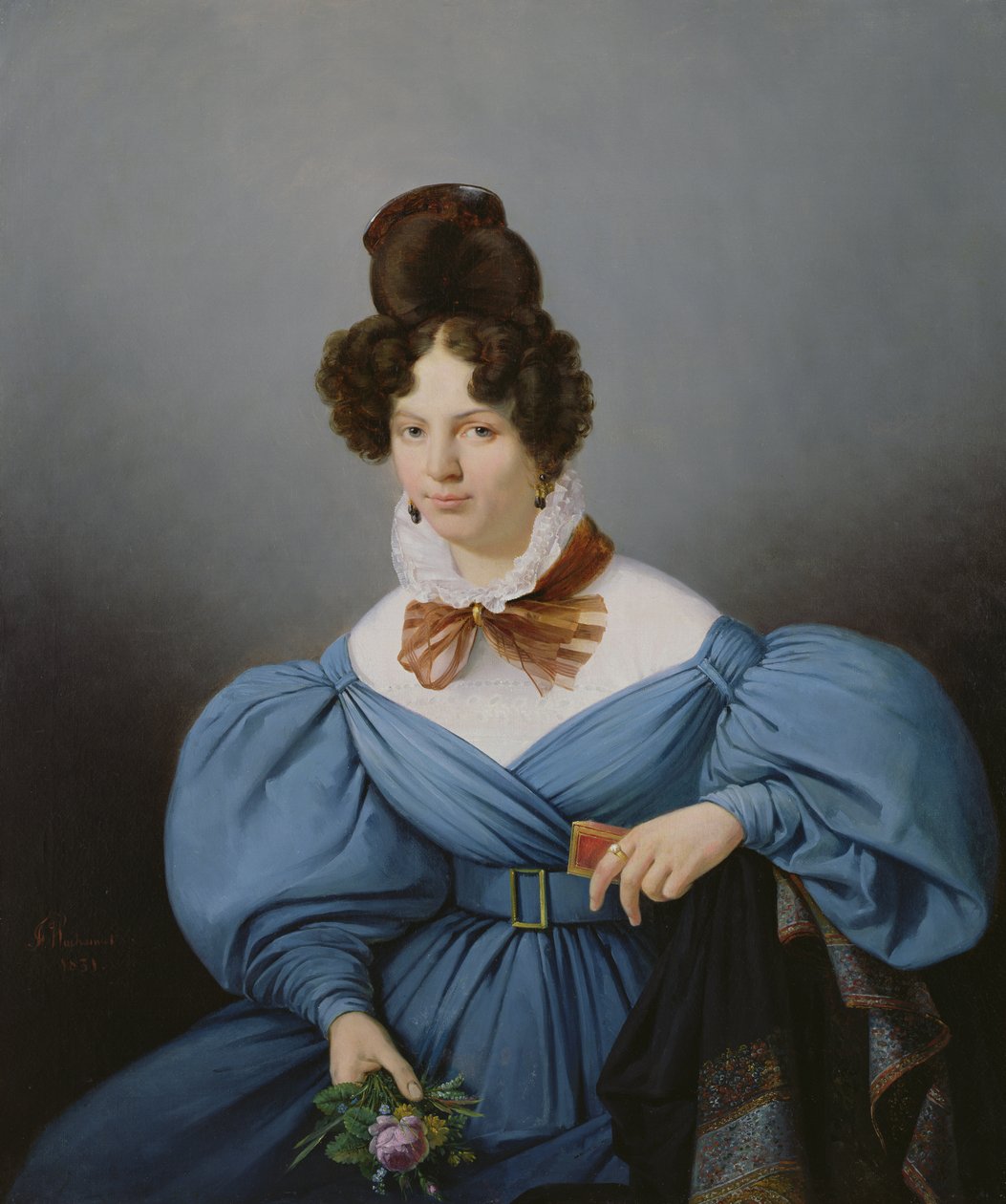 Retrato de uma senhora, c.1830 de Ferdinand Wachsmuth