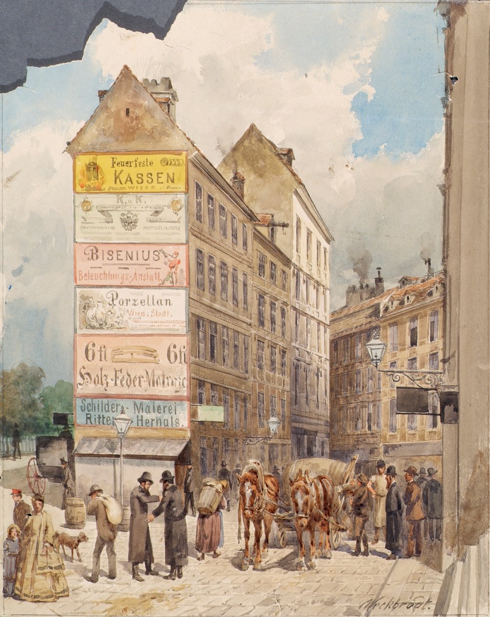 A Kohlmessergasse e os Salzgries perto do Ruprechtsstiege de Ferdinand Weckbrodt