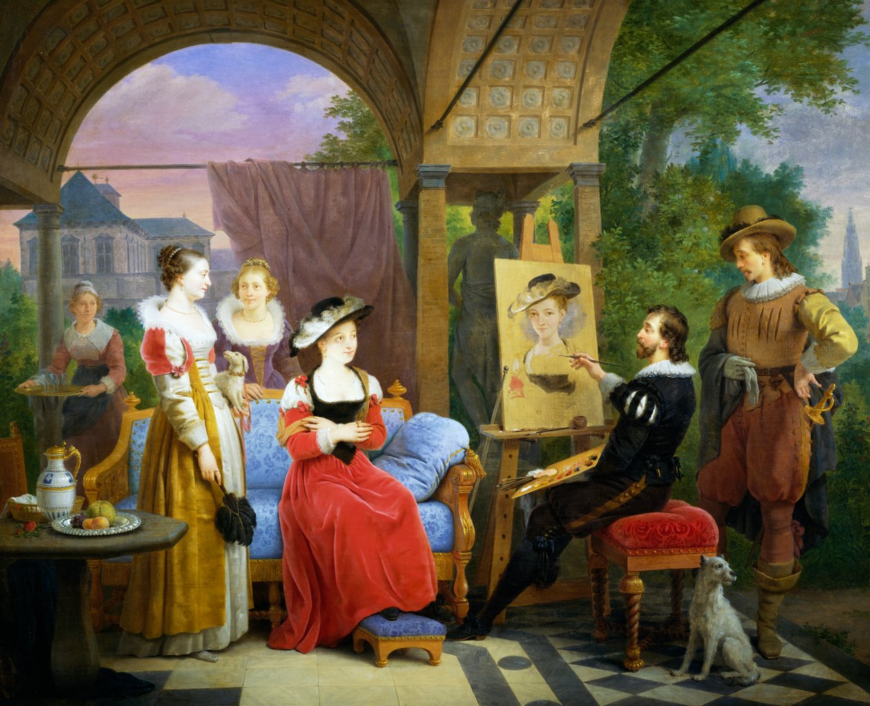 Rubens enquanto pintava o chapéu de palha no seu estúdio de Ferdinand de Braekeleer