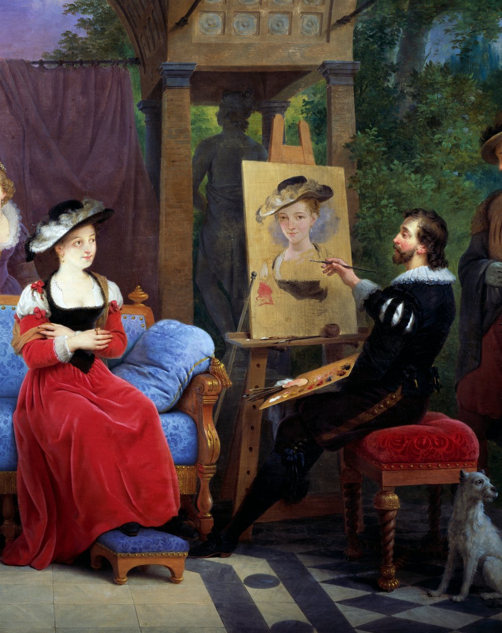 Rubens enquanto pintava o chapéu de palha no seu estúdio, detalhe de 2581014 de Ferdinand de Braekeleer