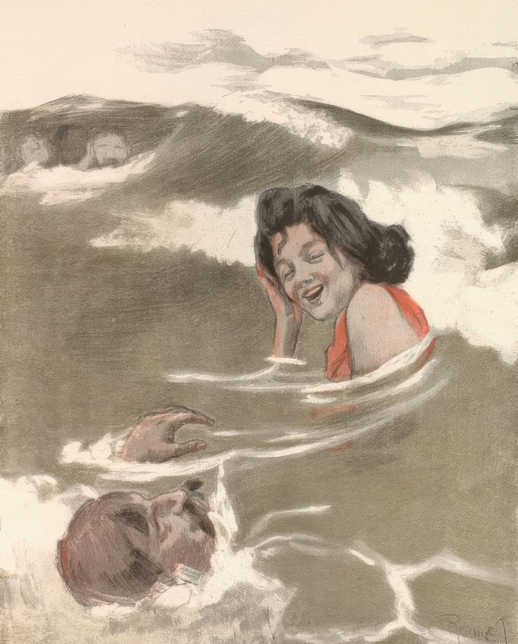 No Jogo das Ondas - Senhorita Graciosa, o oceano fica Ih de Ferdinand von Reznicek