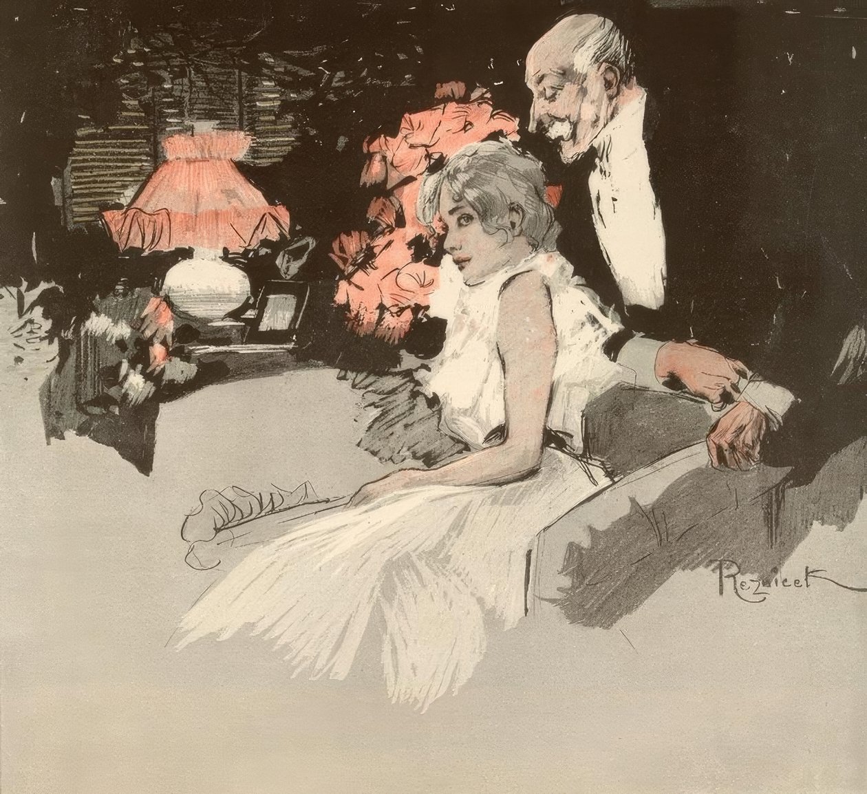 Vacina contra varíola. - Miss Lilly, você tem um amor adorável de Ferdinand von Reznicek