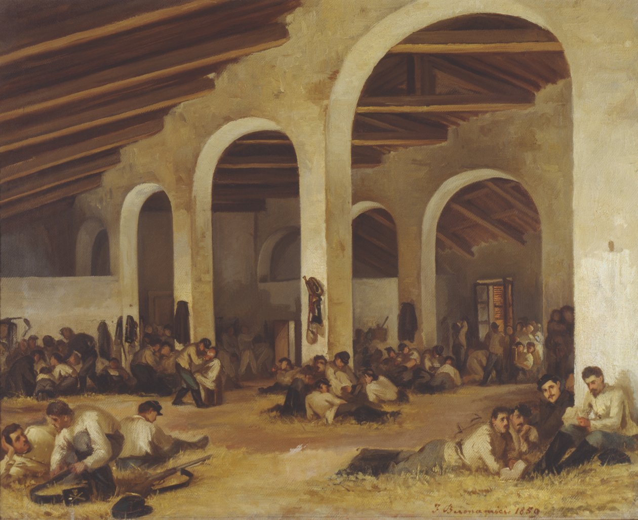 Um quartel em Modena, 1859 de Ferdinando Buonamici