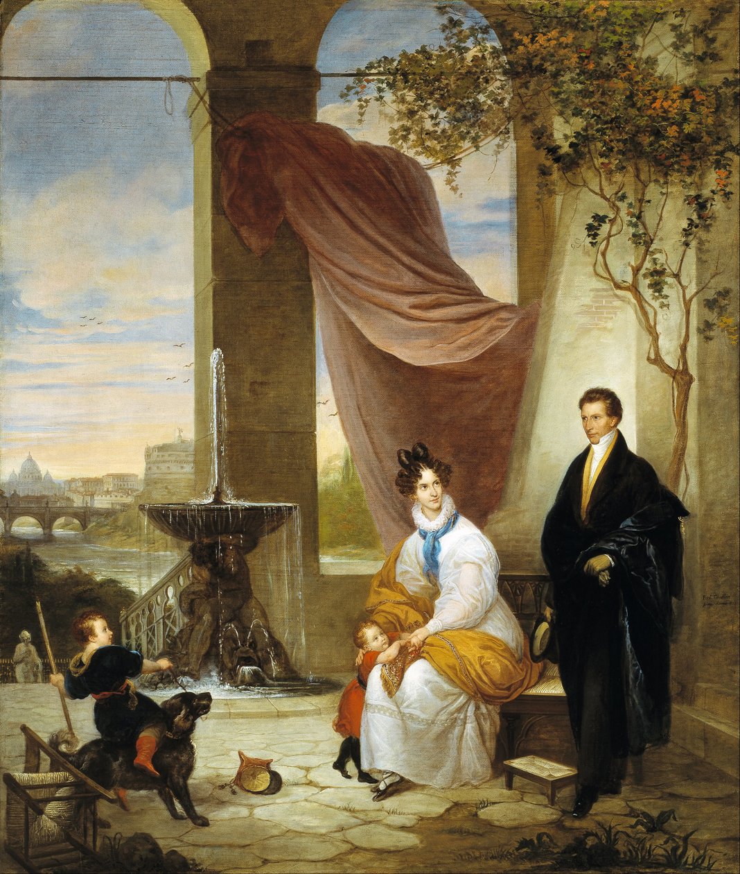 Charles Izard Manigault e sua família em Roma de Ferdinando Cavalleri