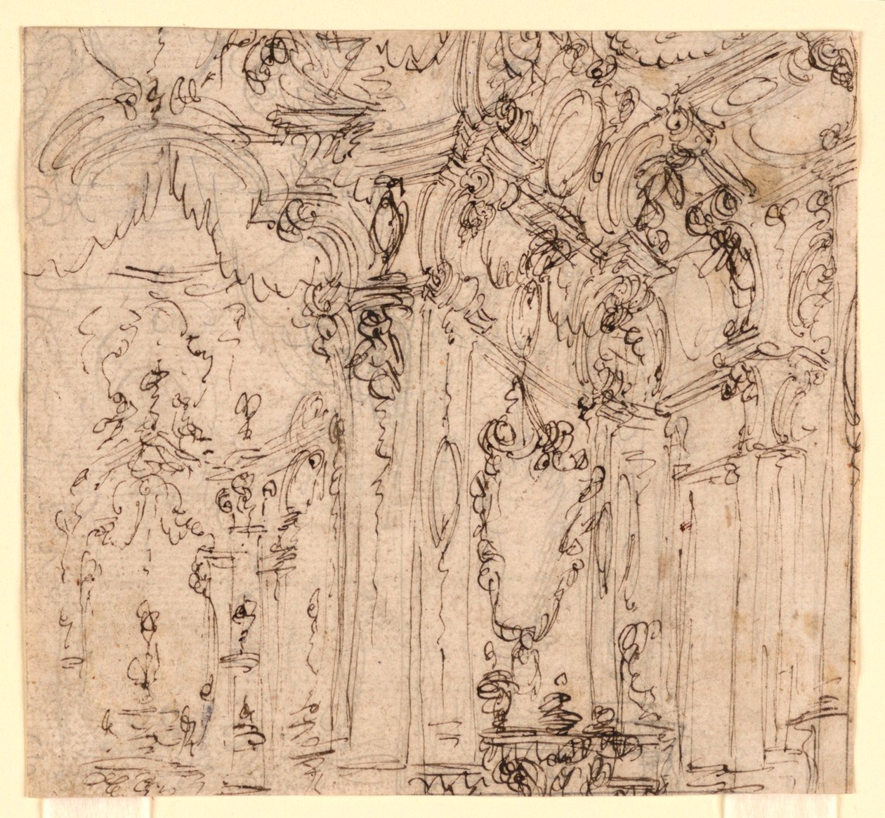 Cenário: Hall em um palácio de Ferdinando Galli Bibiena