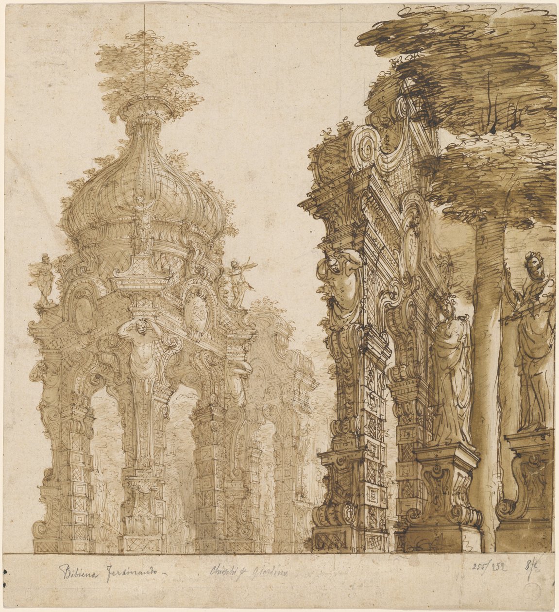 Cenário de Pavilhões de Jardim de Ferdinando Galli Bibiena