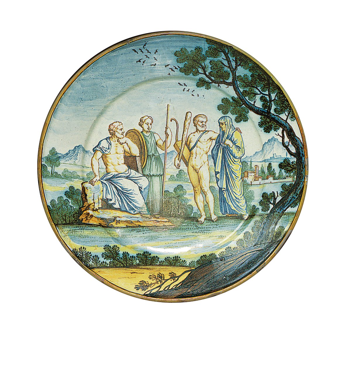 Placa de Siena, com Hércules trazendo Alcestis antes do rei Admetus, c.1745 de Ferdinando Maria Campani
