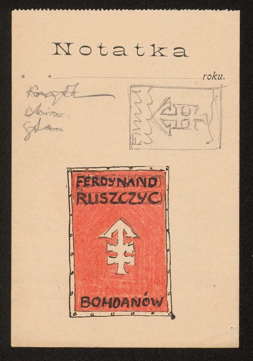 Exlibris Ferdynanda Ruszczyca - Entwurf de Ferdynand Ruszczyc