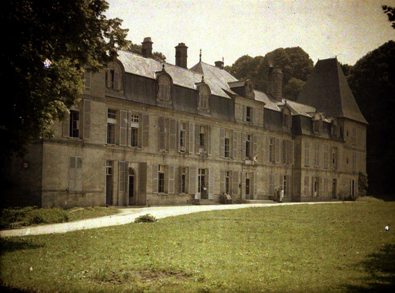 Chateau Vauxbuin, usado pelo exército francês como um hospital, Soissons, Aisne, França, 1917 (autocrômico) de Fernand Cuville