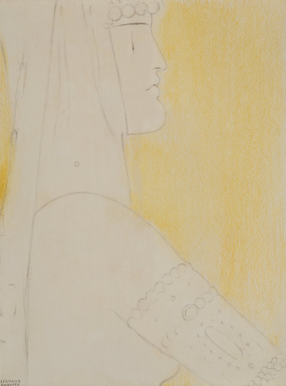 Estude para passe, c.1908 (pastel) de Fernand Khnopff