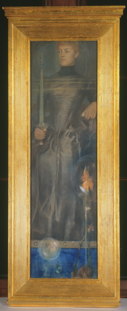 La Solitude (pastel e cera no papel) de Fernand Khnopff