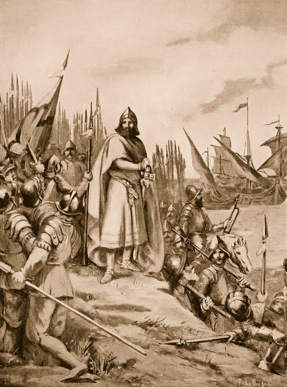 Erik the Saint Lands, na costa da Finlândia, 1157 de Fernand Le Quesne